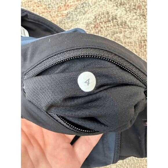 Lululemon Womens Navy Black Run Inspire Top Speed Crop Leggings Size 4 - Picture 7 of 12